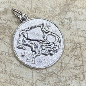 Vtg Sterling Capricorn Charm REMBRANDT Zodiac Sign Of Cancer